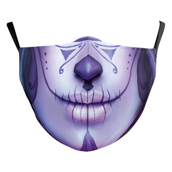 Halloween Digital Printing Funny Horror Face Double Layer Dust Mask - Image 7