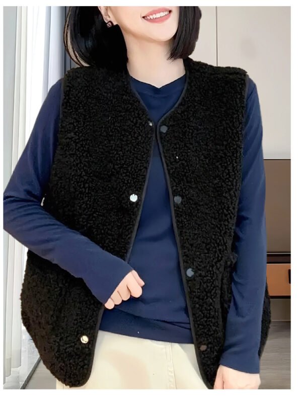 Outer Wear Fur Integrated Vest Waistcoat Overcoat - Image 5