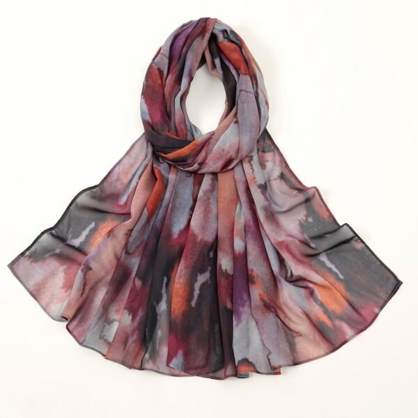 High-grade Watercolor Digital Printing Autumn And Summer Sun Protection Scarf Shawl - Image 5