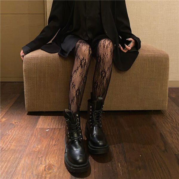 Flower Thin Mesh Lace Base Body Stockings - Image 8