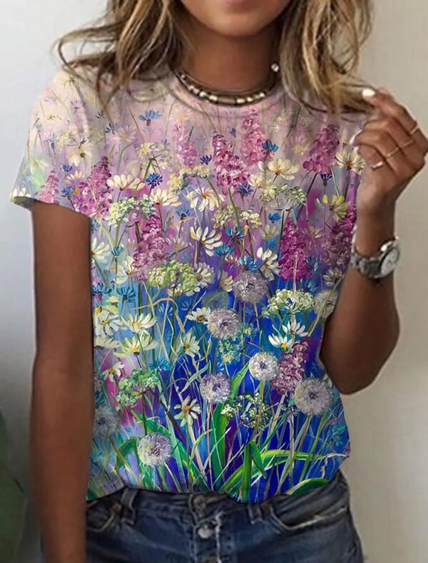 Digital 3D Printing Women's Street Style Short Sleeve - Image 3