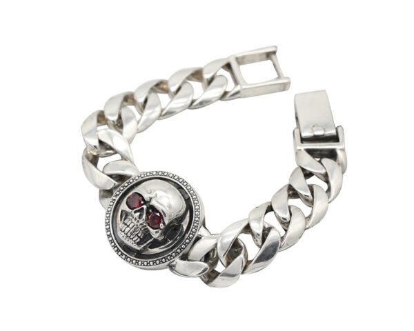 Sterling Silver Ornament S925 Vintage Thai Silver Fashion Hipster Bracelet For Men - Image 2