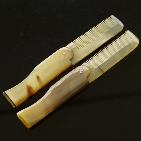 Real Bull Horn Travel Portable Children's Folding Comb - Image 3