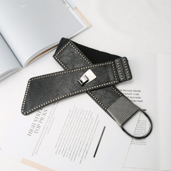 Rivet Belt Female Accessories Fashion All-match Personality Elastic Waist Seal - Image 3