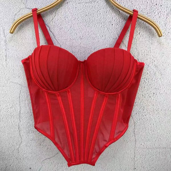 French Style Design Mesh Lace Plastic Beauty Back Underwear Outer Wear - Image 6