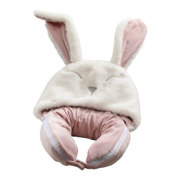 Multifunctional Cartoon Hooded U-shape Pillow Neck Pillow Office Nap Shawl - Image 4