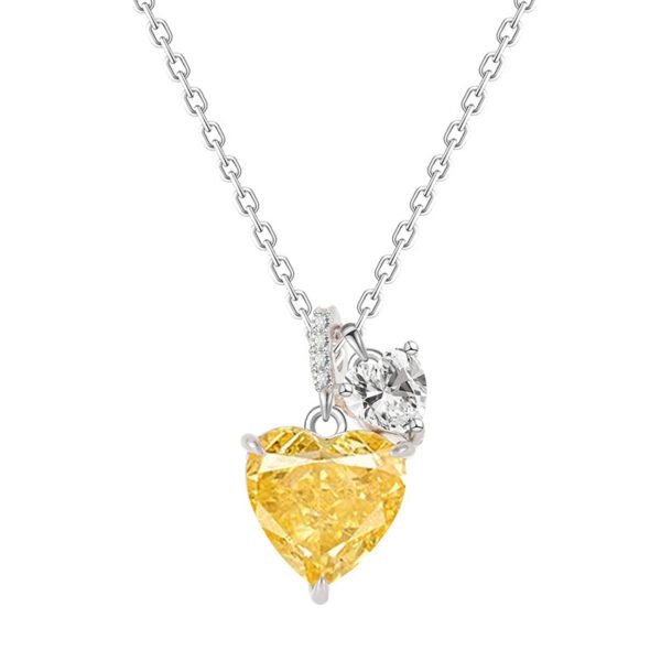 Heart Necklace Cold Wind Simple Personality Yellow Diamond - Image 6
