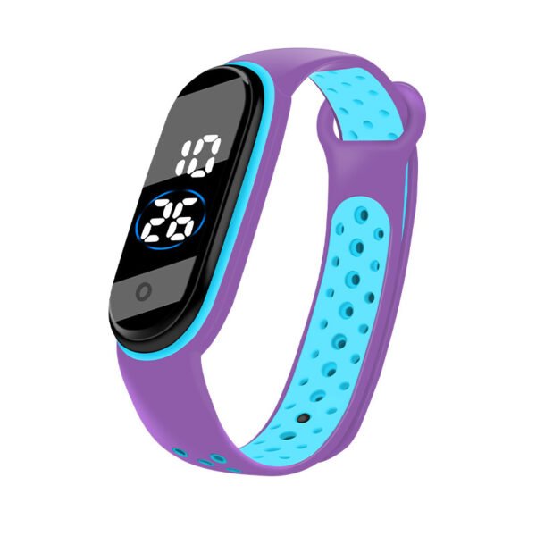 Two-color Band Electronic Watch Youth Sports Watch Boy Swimming Waterproof Led Student Watch - Image 7