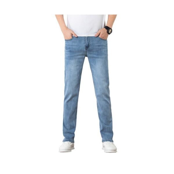 Loose Youth Straight Slim Fit Elastic Trend Men's Jeans - Image 5