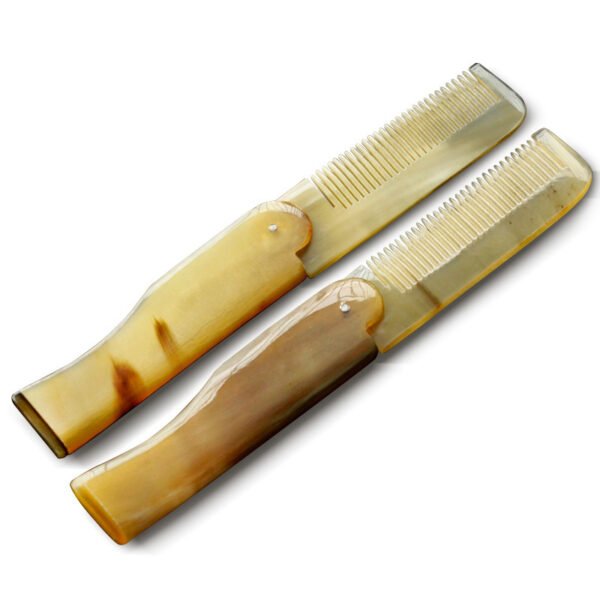 Real Bull Horn Travel Portable Children's Folding Comb - Image 7