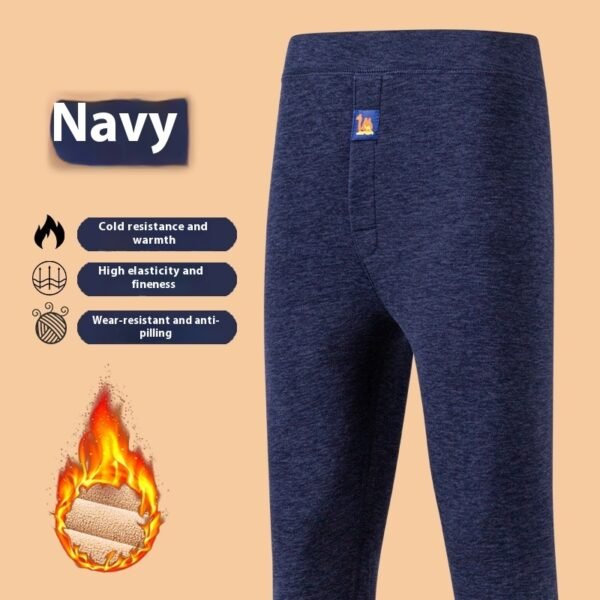 Men's Plus-sized Fleece-lined Camel Velvet Keep Warm High Waist Winter Stretch Thick Leggings - Image 6