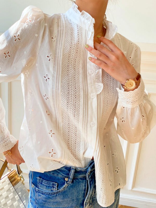 Women's Design Sense French Shirt Solid Color - Image 5