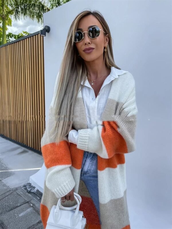 Loose Long Knitted Cardigan Coat - Image 5
