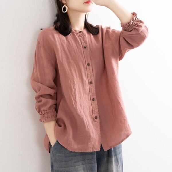 Renaissance Spring And Autumn Cotton And Hemp Shirts - Image 3