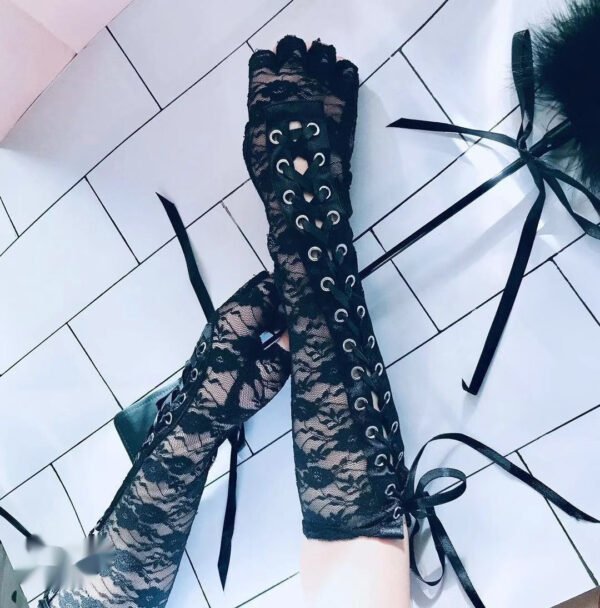 Beautiful Personality Lace Strap Gloves - Image 8