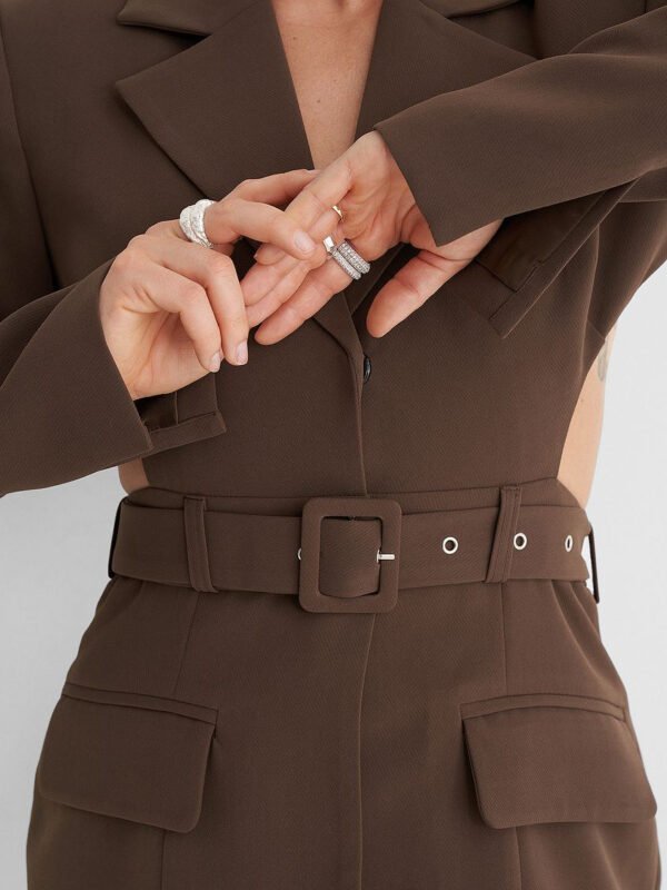 Cutout Open Back Lace-up Blazer - Image 6