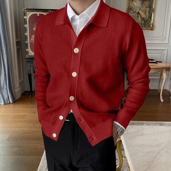 Casual European And American Men's Button Knitted Cardigan - Image 2