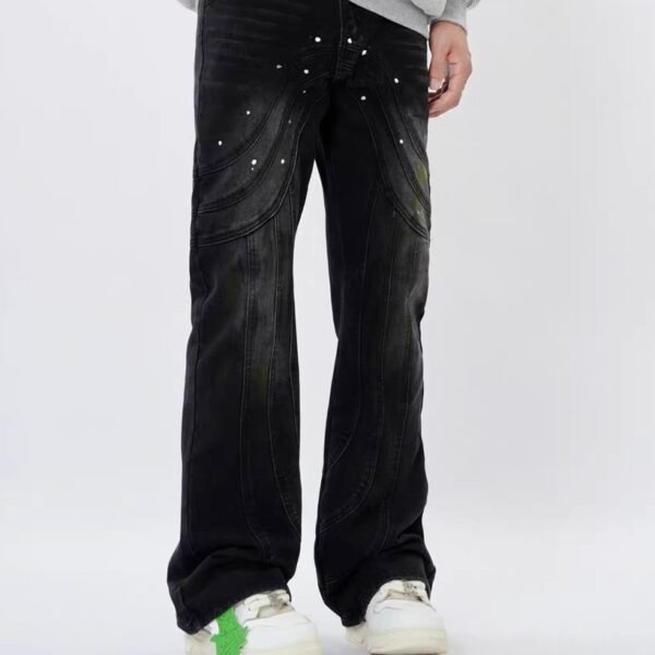 Men's Design Stitching Jeans Loose - Image 4