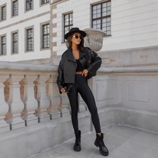 Women's Fashion Design Retro Leather Jacket - Image 4