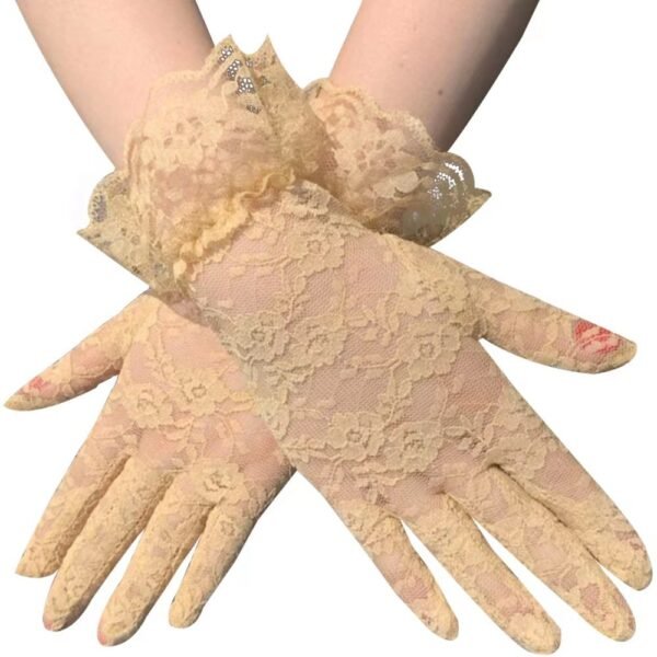 Lace Gloves Sexy Black Net Thin Dance Bride Retro - Image 8