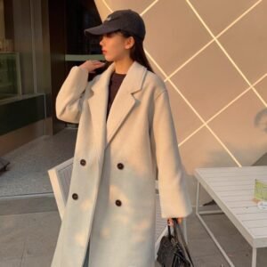 Autumn And Winter New Elegant Double Breasted Woolen coat