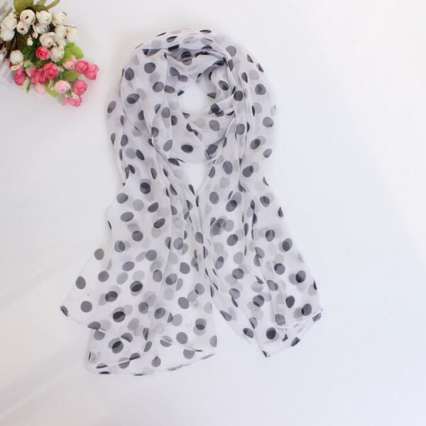 Polka Dot Scarf Bright Red Scarf Polka Dot Thin Chiffon Sunscreen Shawl - Image 10