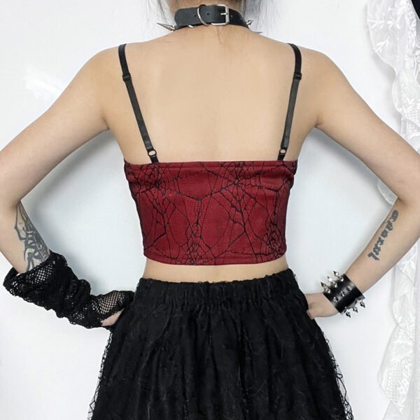 Dark Style European And American Elegant Leather Splicing Sling Vest - Image 4