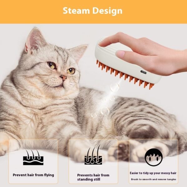 USB Rechargeable Pet Steam Brush & Massage Comb - Image 5