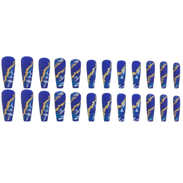 Blue Flame Marbling Fake Nail Patch - Image 5