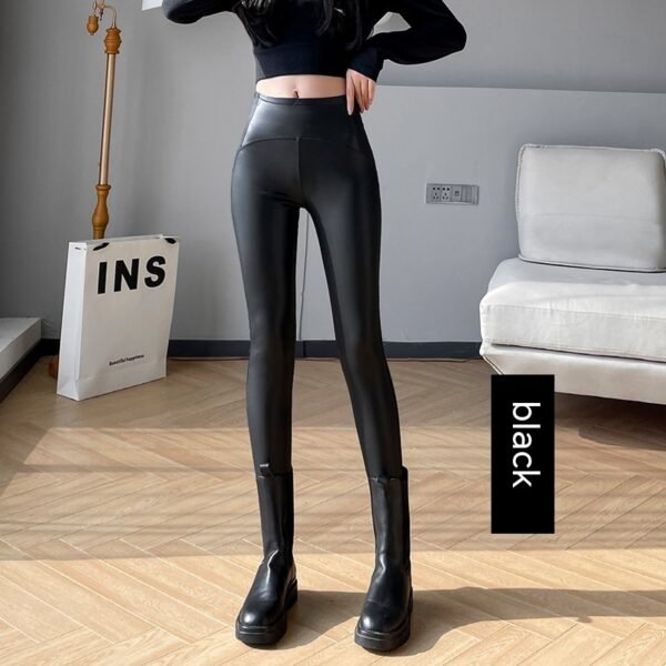 Autumn And Winter New PU Leather Women's Pants - Image 2