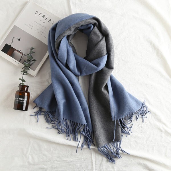 Cashmere-like Solid Color Scarf Double-sided Two-tone - Image 6