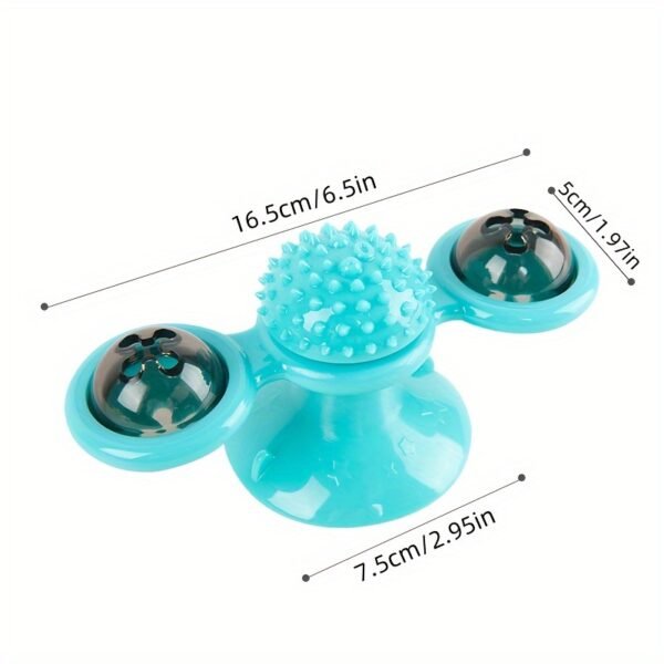 Rotating Windmill Cat Toy with Suction Cup & Catnip - Image 9