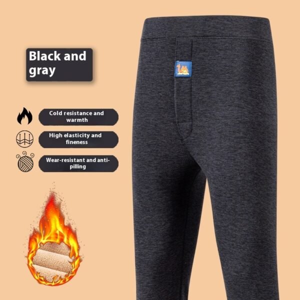 Men's Plus-sized Fleece-lined Camel Velvet Keep Warm High Waist Winter Stretch Thick Leggings - Image 5