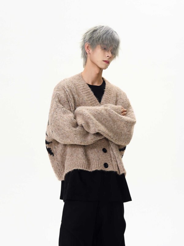 Back Coconut Design Cardigan Short Sweater - Image 5