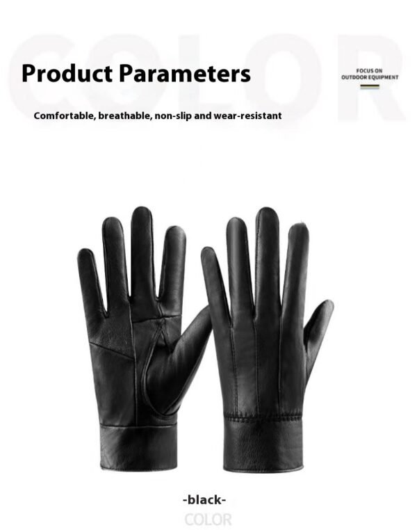 Genuine Leather Gloves For Men Women Fleece Lined Padded Warm Keeping Sheepskin Gloves - Image 7
