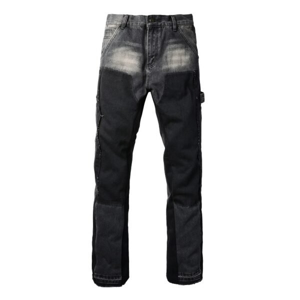 Denim Non-elastic Slim Fit Bootcut Trousers Men - Image 2
