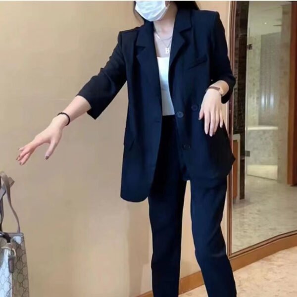 Plus Size Suit Coat Harem Pants Two-piece Set - Image 4