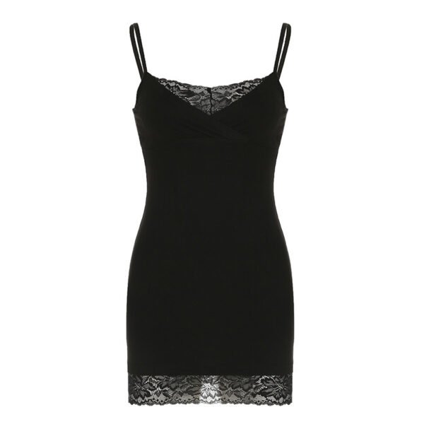 European And American Hot Girl Sexy Lace Stitching Sling Dress Women - Image 6