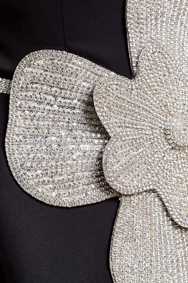 French Style Temperament Sequined Flower Stitching Dress - Image 3