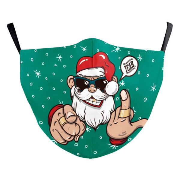 Christmas Beard Digital Printing Double Layer Dustproof Mask - Image 6