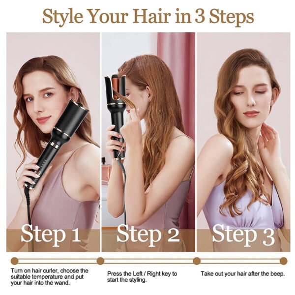 Automatic Curling Iron Air Curling Flat Iron Magic Wand Wave Styling Automatic Rotating Curling Wand Salon Styling - Image 3