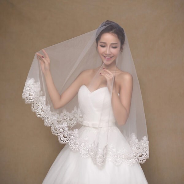 Wholesale White Bride Veil Cheap Wedding Accessories Ready To Ship - Image 2