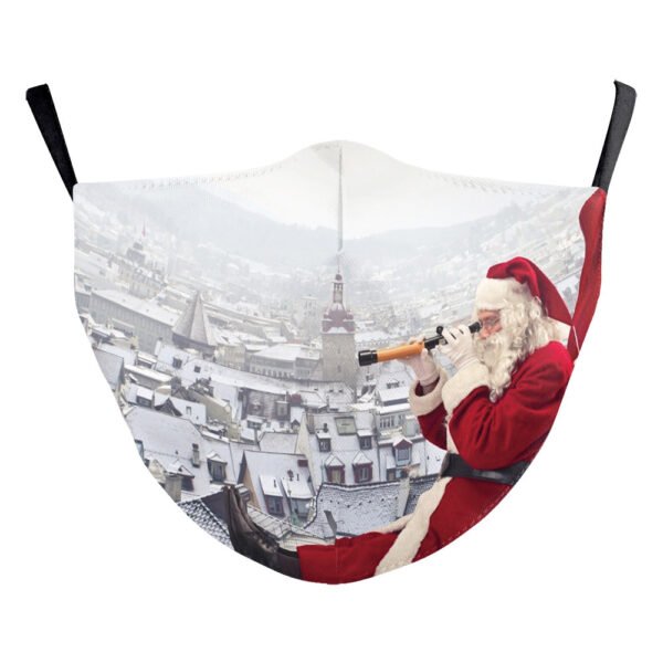Snowflake Christmas Red Digital Printing Double-layer Dust Mask - Image 9