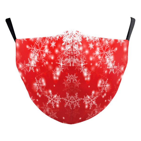Christmas Green Fur Printed Protective Mask - Image 10