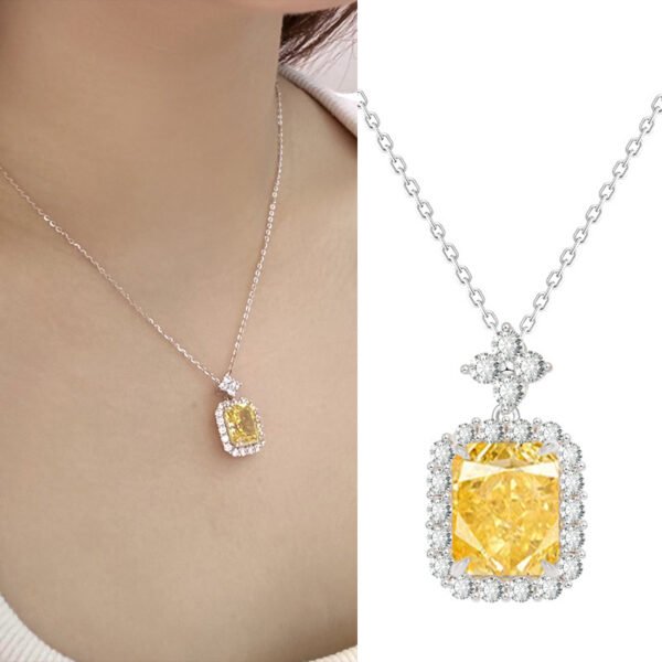 S925 Sterling Silver Imported Ice Flower Cut Necklace - Image 2