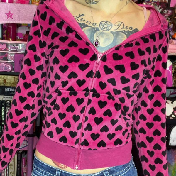 European And American Style Love Suede Hooded Coat For Women - Image 4