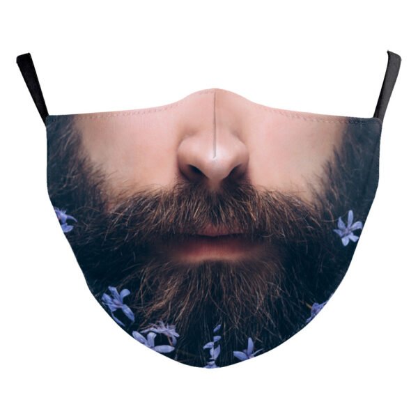 Christmas Beard Digital Printing Face Creative Double-layer Dust Mask - Image 4