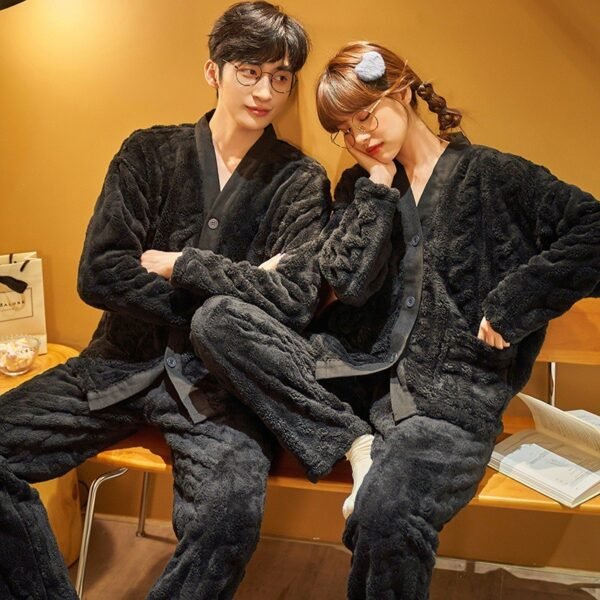 Autumn And Winter Flannel Men's Thickened And Fleece Homewear - Image 4