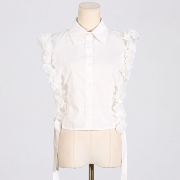 Fashion Three-dimensional Flower Stitching Shirt For Women - Image 3