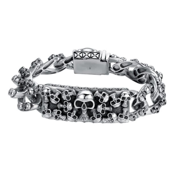 S925 Sterling Silver Men's Personalized Hip Hop Style Eternal Vine Pig Nose Bracelet - Image 5